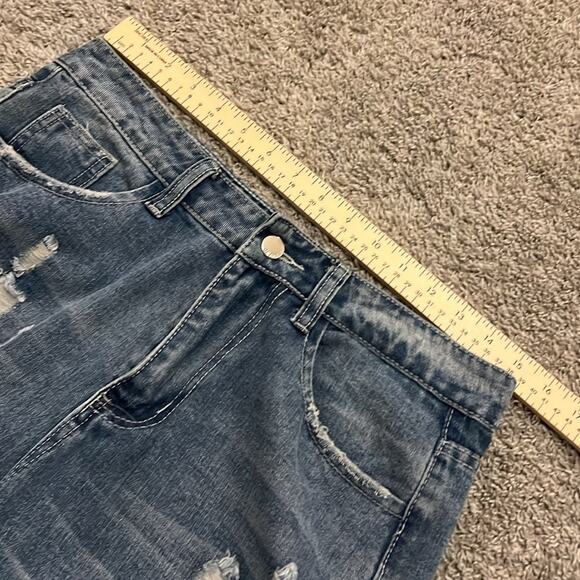 Women’s Patriotic Americana Blue Jeans‎ Denim 8 10 (30 waist) Rugged Frayed M - Picture 13 of 16